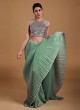 Party Wear Saree In Pista Green